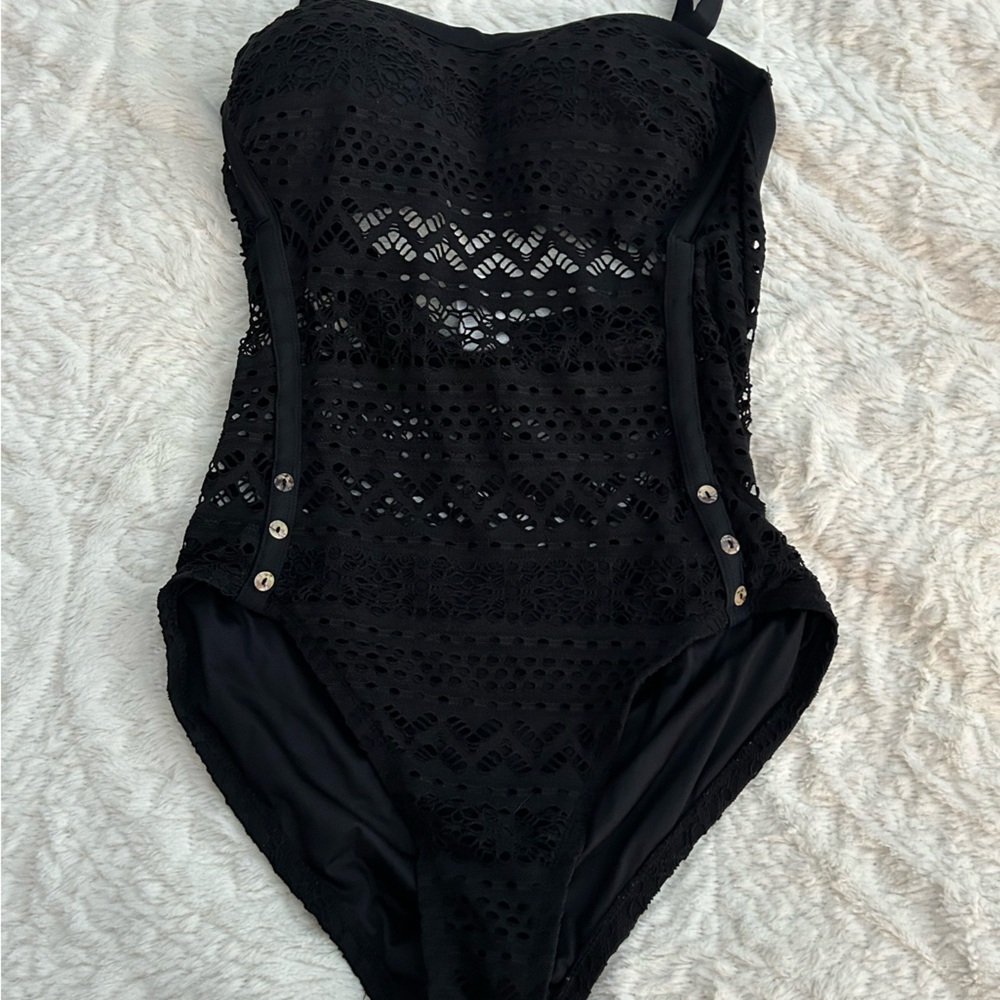 Stylish Black One Piece Swimsuit
